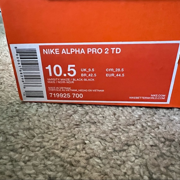 NEW Nike Alpha Pro 2 TD Size 10.5 - Picture 5 of 5